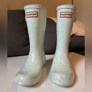 HUNTER Girls Glitter Rain Boots Barely Worn